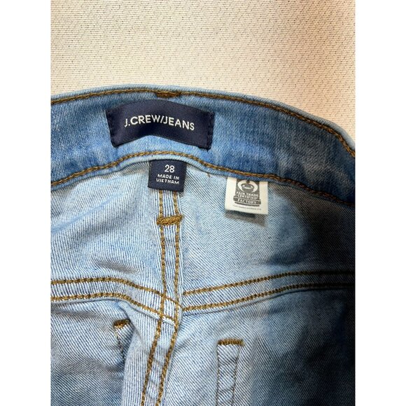 J.Crew 9" High-Rise Toothpick Jeans Womens 28 Blue Denim Light Wash Button Fly - Picture 4 of 12